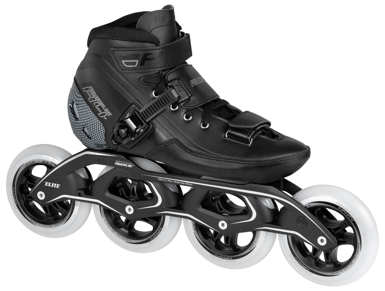 Black Powerslide Speed Skate R4 110 with four 110 mm wheels
